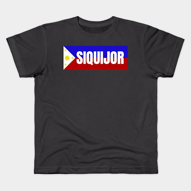 Province of Siquijor in Philippines Flag Kids T-Shirt by aybe7elf